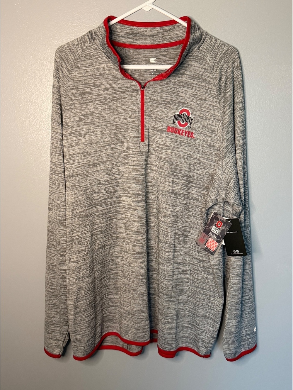 Colosseum Ohio State Buckeyes Men's 1/4 Zip Pullover Sweater XL